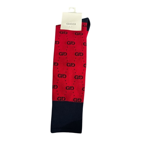 Gucci Red and Navy Knee Socks - Picture 1 of 3